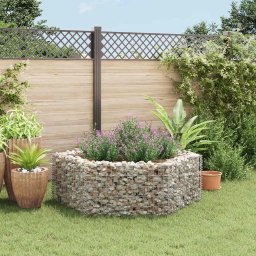 vidaXL hatszögletű gabion magaságyás 160 x 140 x 50 cm