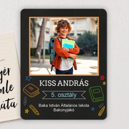 Iskolai fényképes hűtőmágnes