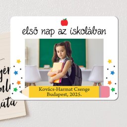 Iskolai fényképes hűtőmágnes