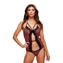 Teachers Pet - Schoolgirl Peek-A-Boo Teddy Red S/M diáklány jelmez