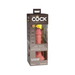 King Cock Elite 6 - tapadókorongos vibrátor (15cm) - natúr