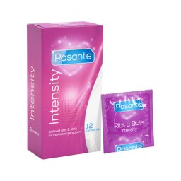 Pasante - bordázott, pontozott óvszer (12 db)