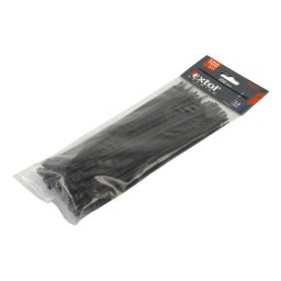 EXTOL PREMIUM kábelkötegelő 2,5×100mm 100db, fekete nylon; UV-, sav- és lúgálló