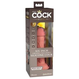 King Cock Elite 6 - tapadókorongos vibrátor (15 cm, testszínű)