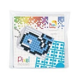 Pixel kulcstartókészítő szett 1 kulcstartó alaplappal, 3 színnel, bálna