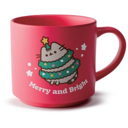 Pusheen cicás bögre, karácsonyi, 470ml, 9x10x9cm, Merry and Bright