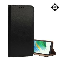 Tok álló, valódi bőr (FLIP, oldalra nyíló, asztali tartó) FEKETE Samsung Galaxy S25 Edge (SM-S937)