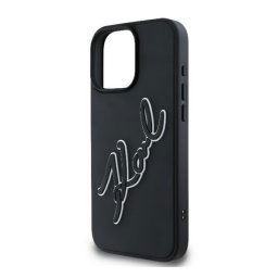 KARL LAGERFELD 3D RUBBER BICOLOR SIGNATURE szilikon telefonvédő (ütésállóság, 3D) FEKETE Apple iPhone 16 Pro