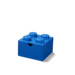 LEGO Tárolódoboz íróasztalra, fiókos, LEGO "Brick 2x2", kék