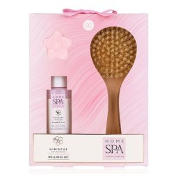 Accentra HOME SPA fürdő szett díszdobozban - tusfürdő, fürdőbomba, fa fürdőkefe - hibiszkusz illat