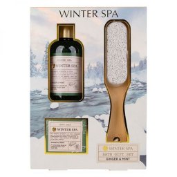 Accentra Winter Spa fürdő szett díszdobozban - tusfürdő, fürdősó, habkő - gyömbér és menta illat