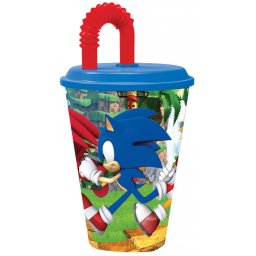 Sonic a sündisznó szívószálas műanyag pohár 430 ml Nr 01
