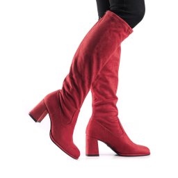 Tamaris piros női magasszárú csizma