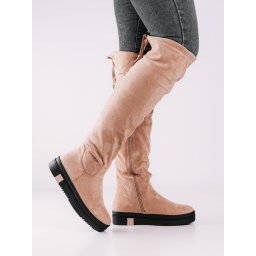 Yolera - Enes bézs női magasszárú csizma