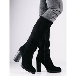 Monogrant - Amadea fekete női magasszárú csizma