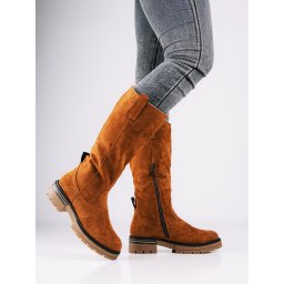 Monogrant - Agnese barna női magasszárú csizma