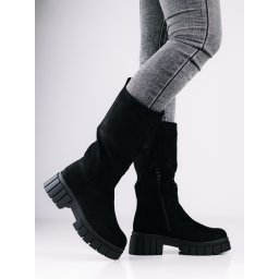 Monogrant - Helga fekete női magasszárú csizma
