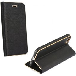 Samsung Galaxy A17 4G / A17 5G SM-A175F / A176B, Oldalra nyíló tok, stand, Luna Book, fekete