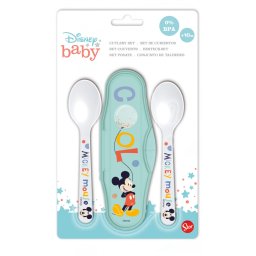 Mickey egér Hello World baba utazó evőeszköz készlet