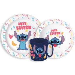Lilo és Stitch Palms étkészlet, micro műanyag szett bögrével 265 ml