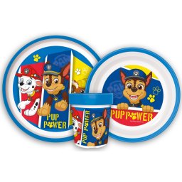 Mancs őrjárat Pup Power csúszásmentes étkészlet, micro műanyag szett