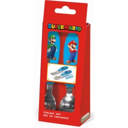 Super Mario Brothers fém ergo evőeszköz készlet - 2 darabos