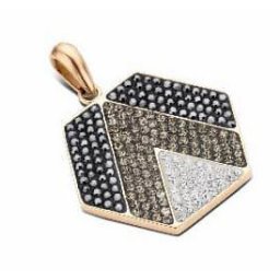 Victoria Rose gold színű fekete, fehér köves medál