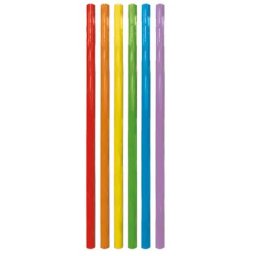 Színes Multicolor műanyag szívószál 6 db-os