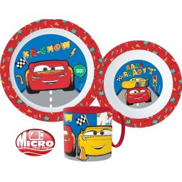 Verdák Lets Race étkészlet, micro műanyag szett bögrével 265 ml