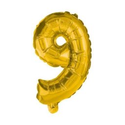 Arany Gold óriás 9-es szám fólia lufi 85 cm