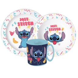 Lilo és Stitch Just étkészlet, micro műanyag szett bögrével 390 ml