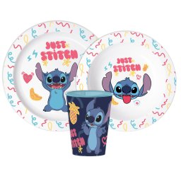 Lilo és Stitch Just étkészlet, micro műanyag szett, pohárral 260 ml