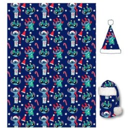 Lilo és Stitch Holiday karácsonyi flanel takaró és sapka szett