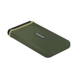 Transcend ESD380C 500GB USB 3.2 Gen 2x2 (USB-C) külső, ütésálló SSD (3D TLC), 2000MB/R, 2000MB/W, Army Green