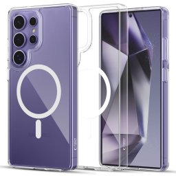 Samsung Galaxy S25 Ultra SM-S938, Műanyag hátlap védőtok + szilikon keret, Magsafe töltővel kompatibilis, FlexAir Hybrid Magsafe, átlátszó