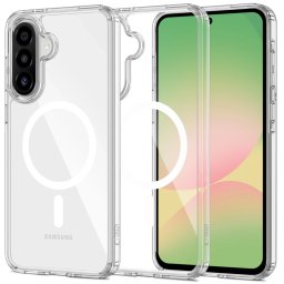 Samsung Galaxy A17 4G / A17 5G SM-A175F / A176B, Műanyag hátlap védőtok + szilikon keret, Magsafe töltővel kompatibilis, FlexAir Hybrid Magsafe, átlátszó