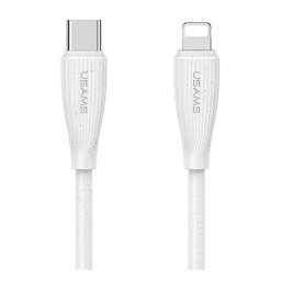 USAMS GREEN SERIES adatkábel (Type-C - lightning, 30W, gyorstöltő, 100cm) FEHÉR