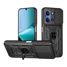 Defender szilikon telefonvédő (ütésállóság, tartógyűrű, kameravédő) FEKETE Xiaomi Redmi 15C 4G