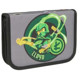 LEGO Tolltartó, klapnis, cipzáras, töltött, LEGO "Ninjago Elemental Master of Energy", szürke-mintás