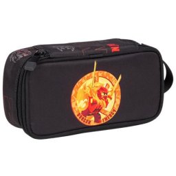 LEGO Tolltartó, szögletes, cipzáras, LEGO "Ninjago Dragon Energy", fekete-mintás