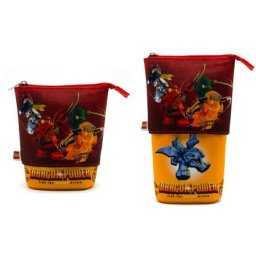 LEGO Tolltartó, cipzáras, pop-up, LEGO "Ninjago Dragon Power", piros-sárga-mintás