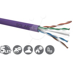 Solarix CAT6 UTP LSOH Dca-s2,d2,a1 500m/tekercs SXKD-6-UTP-LSOH szerelőkábel