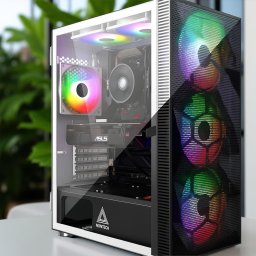 AMD MESH PC Ryzen 5-4500/16GB DDR4/1TB NVME SSD/ RTX3050 6GB VGA/RGB Fekete/Fehér házban