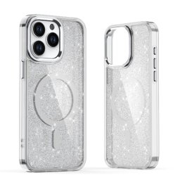 Glitter MagSafe-kompatibilis tok Samsung Galaxy A16 5G - ezüst színű csillogós