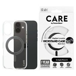 PanzerGlass Feature Kickstand MagSafe-kompatibilis tok iPhone 16 - fekete-átlátszó