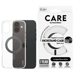 PanzerGlass Feature Kickstand MagSafe-kompatibilis tok iPhone 16 Plus - fekete-átlátszó
