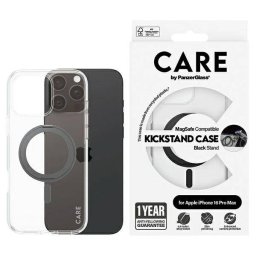 PanzerGlass Feature Kickstand MagSafe-kompatibilis tok iPhone 16 Pro Max - fekete-átlátszó