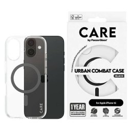 PanzerGlass Flagship MagSafe-kompatibilis tok iPhone 16 - fekete-átlátszó