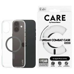 PanzerGlass Flagship MagSafe-kompatibilis tok iPhone 16 Plus - fekete-átlátszó