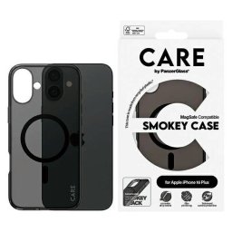 PanzerGlass Flagship MagSafe-kompatibilis tok iPhone 16 Plus - fekete átlátszó